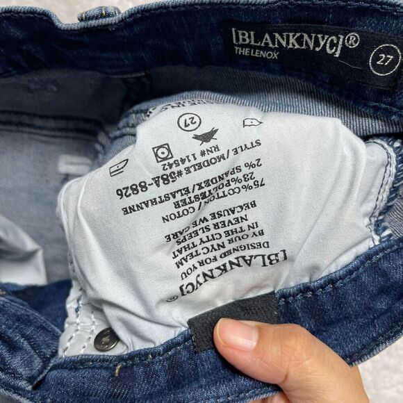 Blank NYC The Lenox Cut Off Denim Jeans Shorts Distressed High Rise Size 27 - Picture 10 of 11